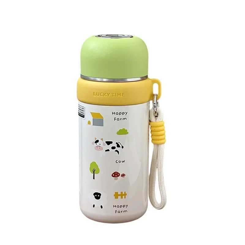 New color cartoon hot-dip galvanized stainless steel water bottle suitable for children aged 6 to 12 high-quality and cute school use Y241211
