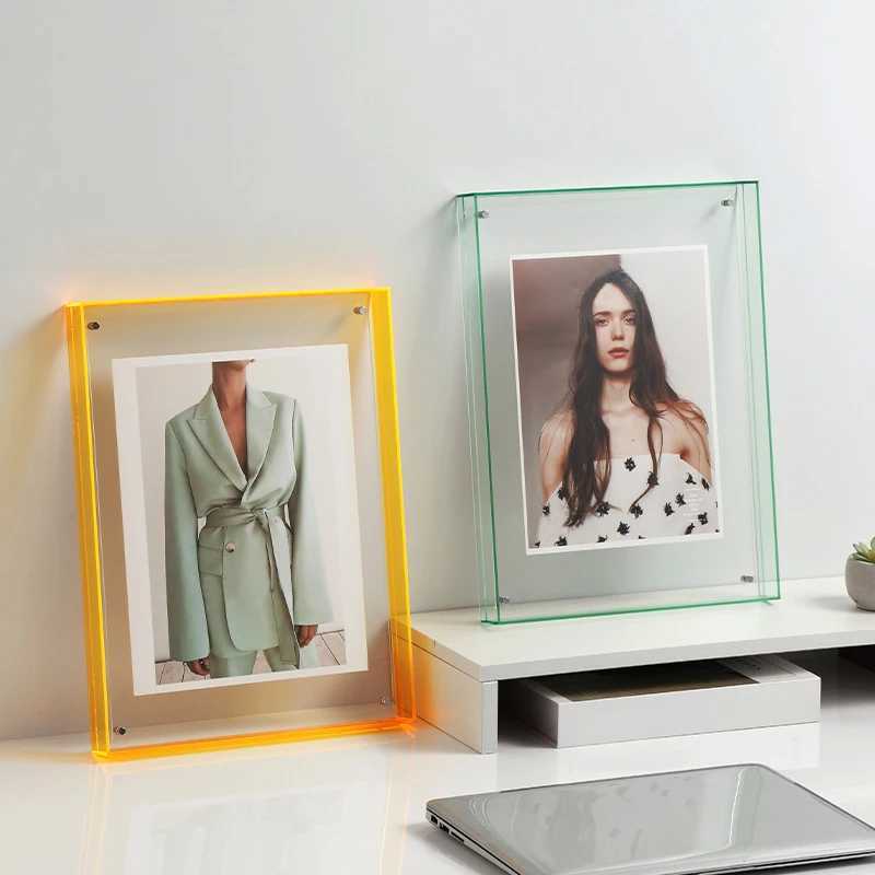 Frames Modern DIY Poster Painting Hall Bedroom Transparent Acrylic Photo Frame Colorful Picture Frame No Photo CL241231