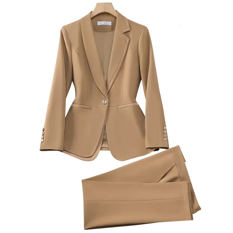 2024 womens long sleeved professional Western style bus jumpsuit Trouser smart workwear wardrobe stapler 241211