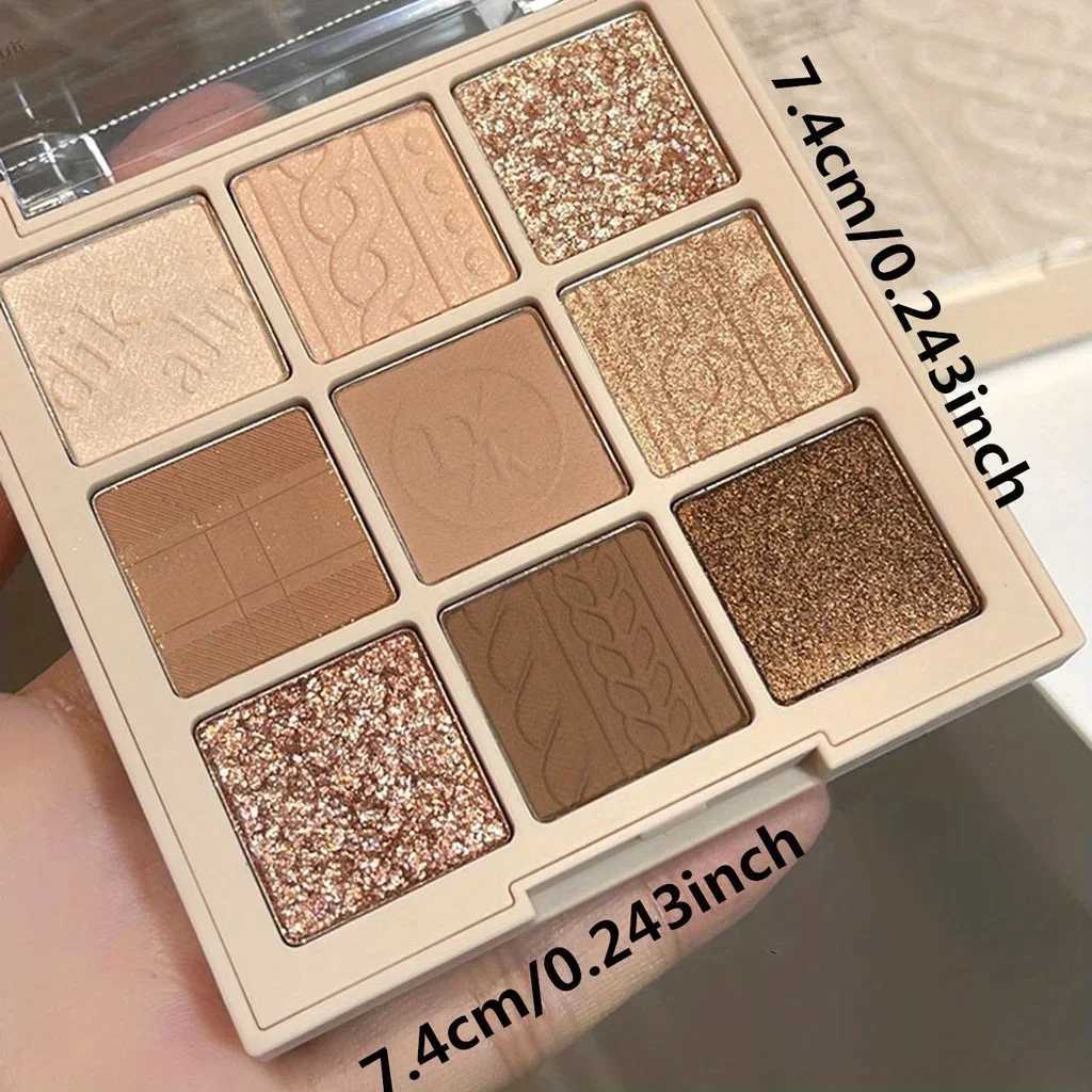 9 Color Eyeshadow Palette Matte And Shimmer Brown Eyeshadows Powder Long Lasting Blendable Eyeshadow CosmeticsW241212