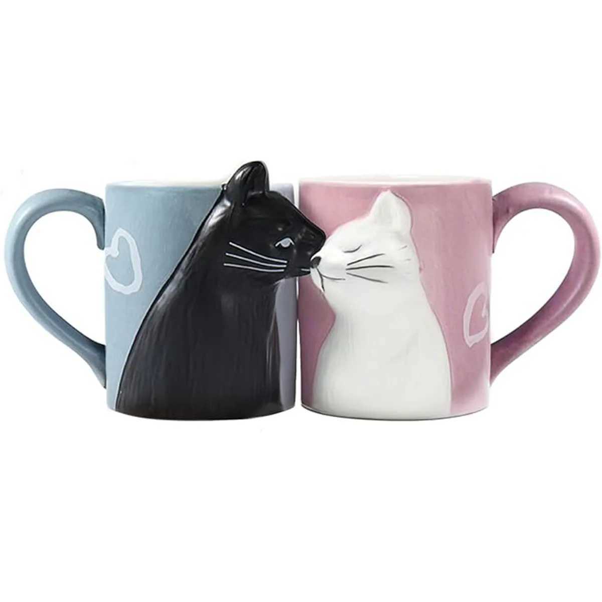 Couple Gift Cute Cat Cup Couple Supplies Ceramic Coffee Cup Wedding Gift Anniversary Engagement Gift Couple Cat Lover 12 oz Perfect Vntine Day Gift Y2