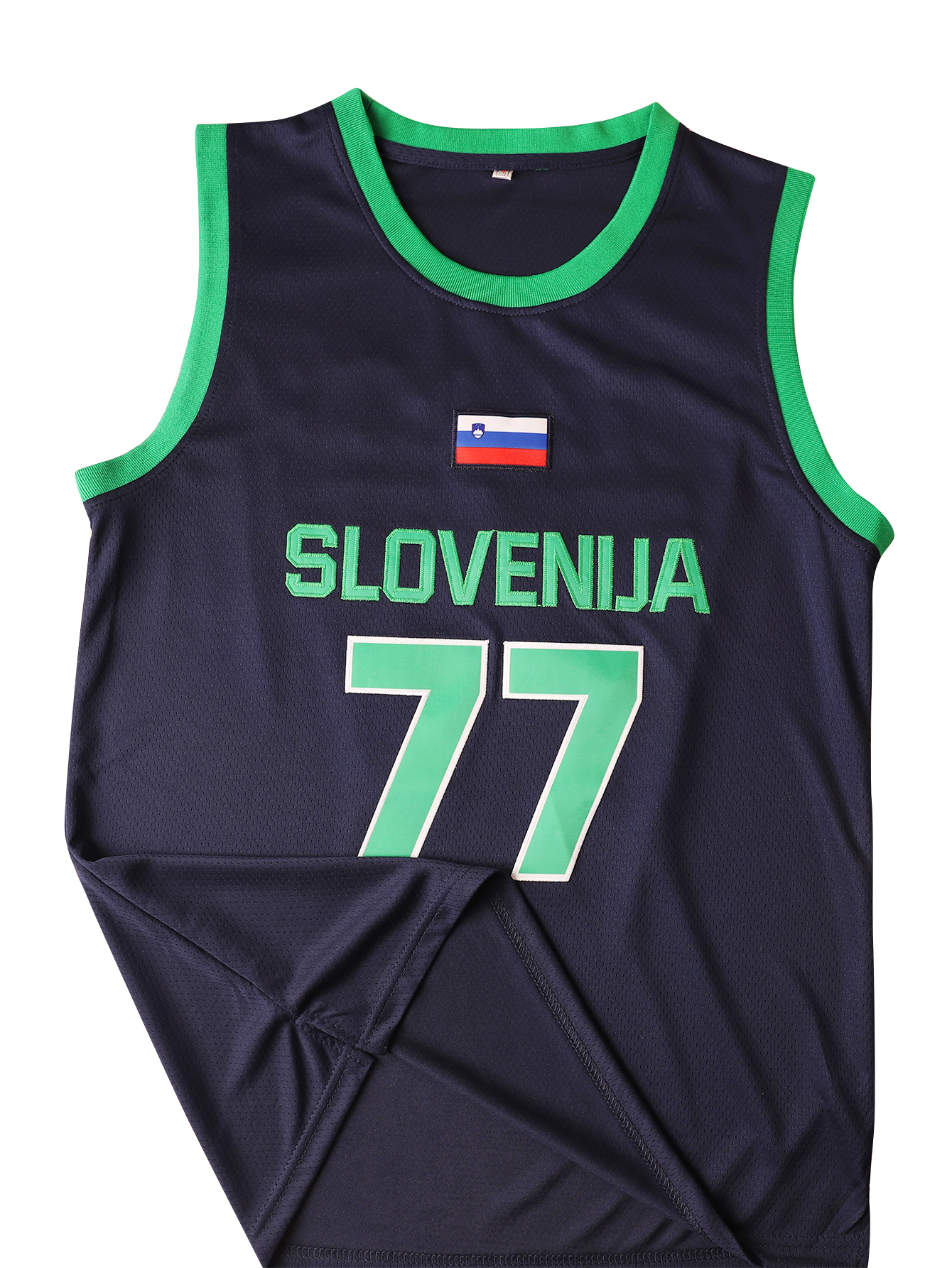 In stock 77 Doncic Basketball Jersey Christmas Gift 100% Stitched Fast Shipping Grey Embroidered Letter Number Design