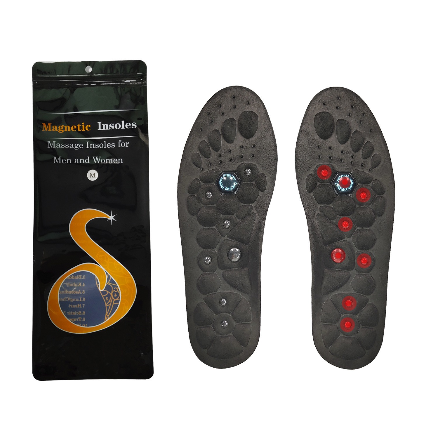 Shoe Parts Accessories Acupressure Magnetic Massage Insoles New For Foot Therapy Reflexology Pain Relief Health Massager Arch Support Shoes Soles Inse