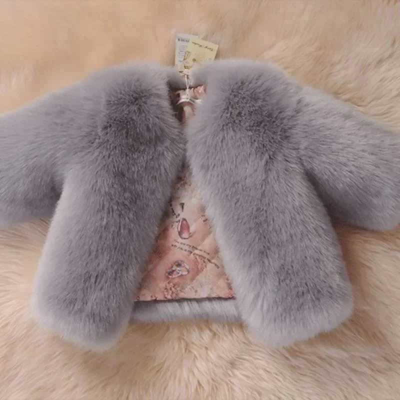 Boy Faux Fur Coats kid Winter Jackets Warm Hooded Children Fake Fox Girls Jacket Toddler Baby Coat Outwear TZ149XJ241211