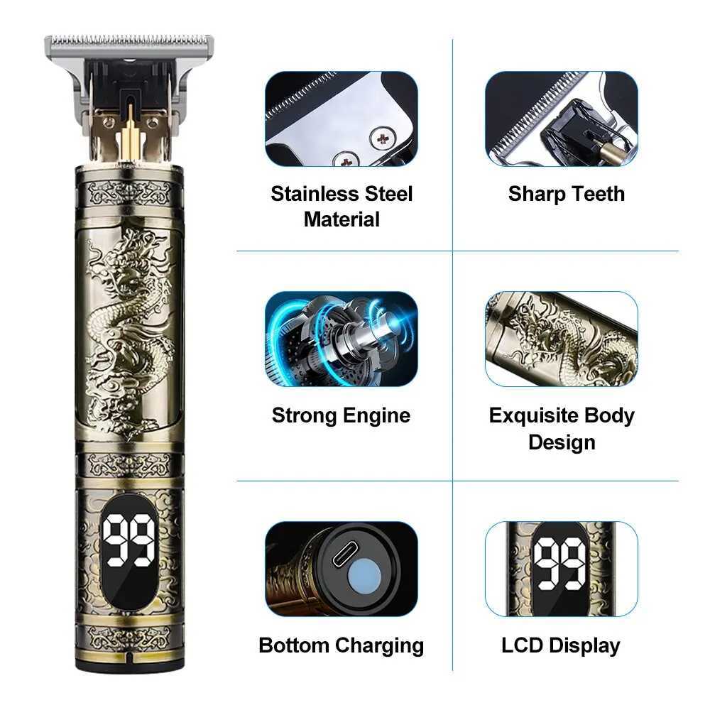 T9 Barber Repair Beard Shaving Body Barber Trimmer Barber Corteiz Electric Hair Clipper Mens Hair Clipper 0mm Hair Clipper W241212