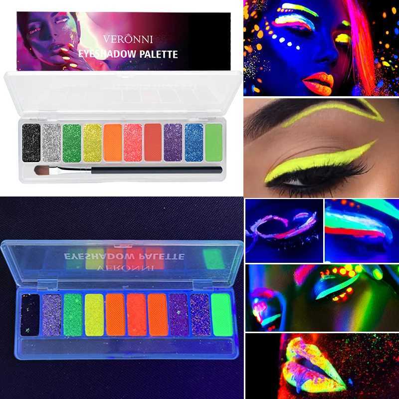 10 colors neon light bright eye shadow palette color eye shadow makeup pigment eye shadow tray matte shiny cosmeticsW241212