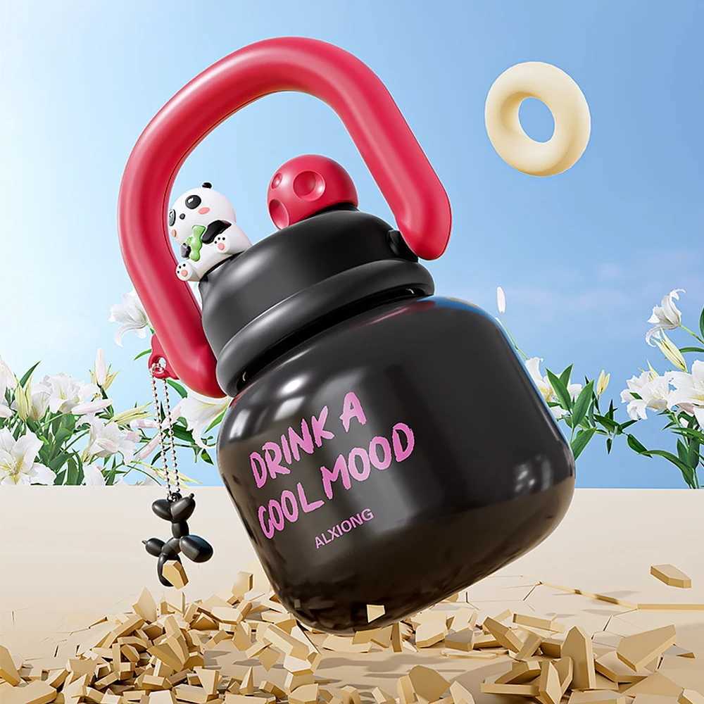 Large capacity with straw belly cup 316 stainless steel inlay and cold water cup splash bowl student travel Y241211