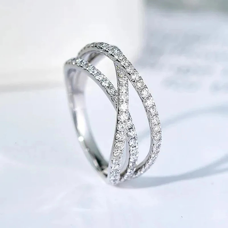 Huitan Chic Cross ring cubic zirconia silver womens accessory used for weddings engagement parties fashion jewelry 241210