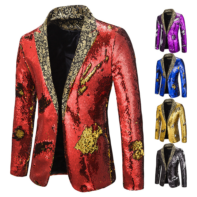K608 Men's Elegant Studio Suit with Single Button Design for Hosting Events