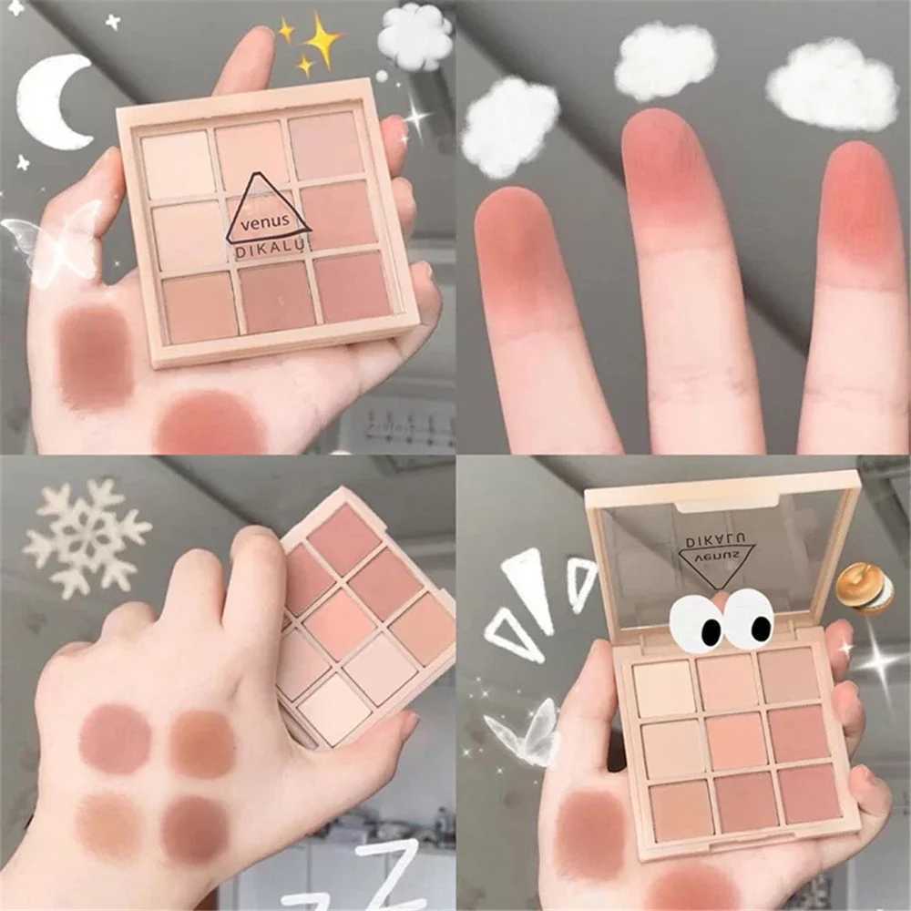 9 Colors All Matte Eyeshadow Palette Eyeshadow Primer Waterproof Glitter Nude Eye Pigment Matte Shimmer Shine Eyeshadow PowderW241212
