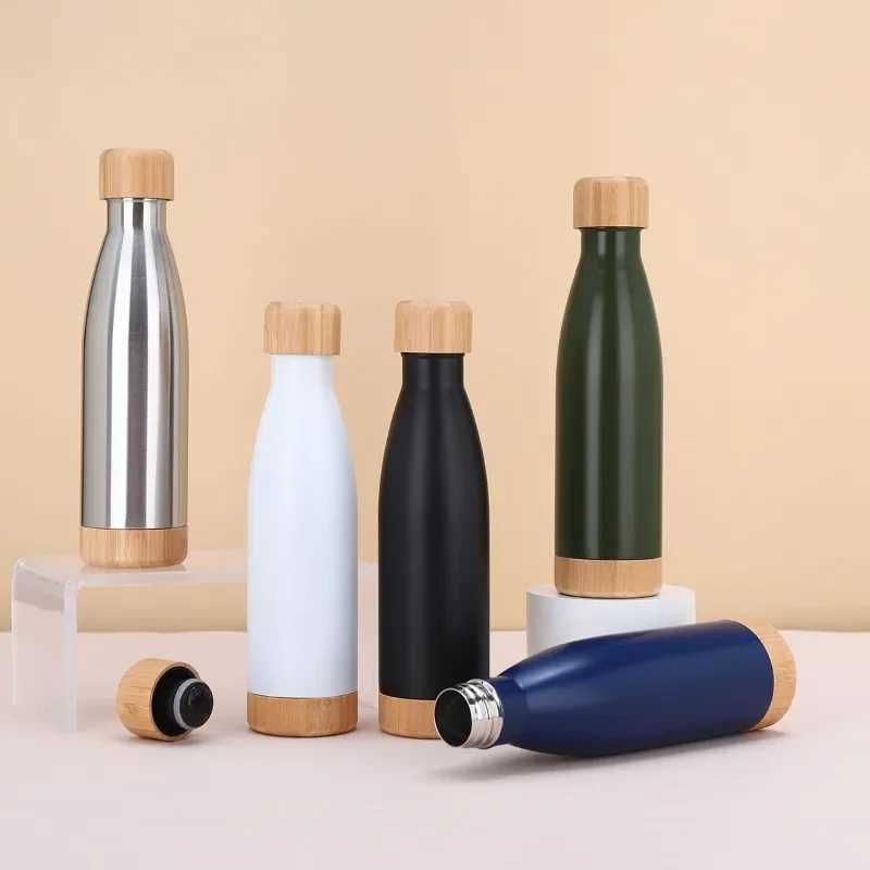 Hsinchu Wooden Bottle Cap Coke Bottle 304 Stainless Steel Crazy Bottle Outdoor Portable Sports Water Bottle Y241211