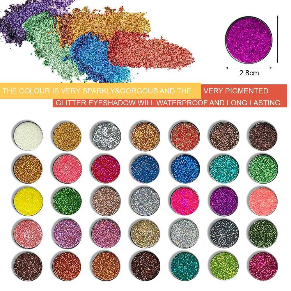 35 color diamond sequins eye shadow palette low light high pigment powder glitter and satin durable waterproof makeupW241212