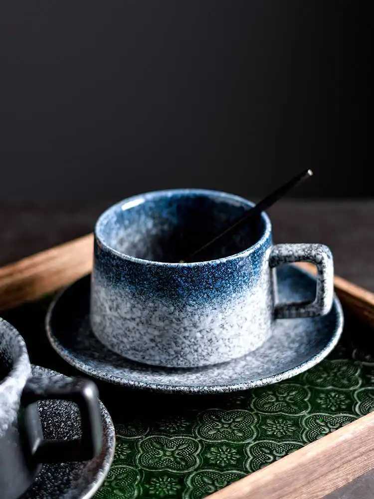 New retro style coffee cup tableware set premium light luxury cup plate set premium beauty Japanese milk cup high-end exquisite warm Y241211