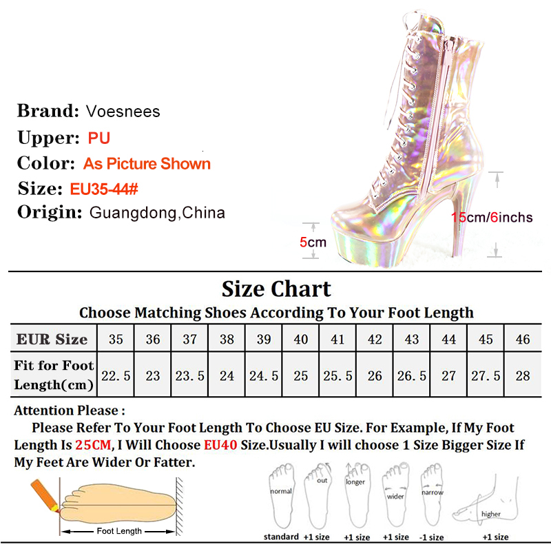 Sexy 15Cm Exotic Pole Dancing High Heel Platform Lace-Up Spring Autumn Bright Golden Gradient Ankle Boots Stripper Shoes