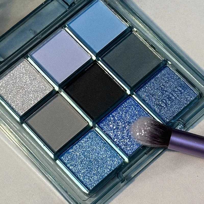 9 Colors Dark Punk Smoked Eyeshadow Palette Blue Black l Matte Eye Shadow Makeup Palette Brightening Shimmer Lying SilkwormW241212