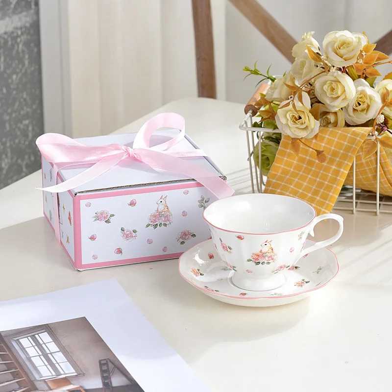 French rabbit Al Wonderland ceramic coffee cup set lightweight luxury ceramic kitchen cup Y241211