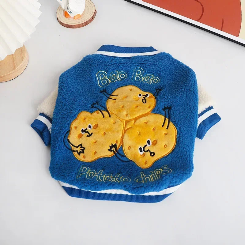 Fashion Pet Dog Clothes for Small Dogs French Bulldog Outfit Plush Jacket for Pet Puppy Coat Winter Warm Dog Jacket Pug Costume 241212