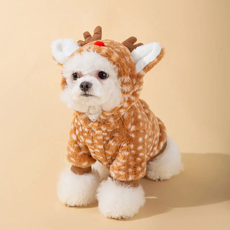 Kawaii reindeer role-playing jacket clothing Christmas clothing warm coat dog clothing cat winter thick holiday party pet items 241212