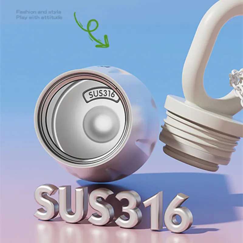 Fashion Wen girls hot water bottle with Suower pendant 316 stainless steel hot crazy vacuum sports car water bottle Y241211