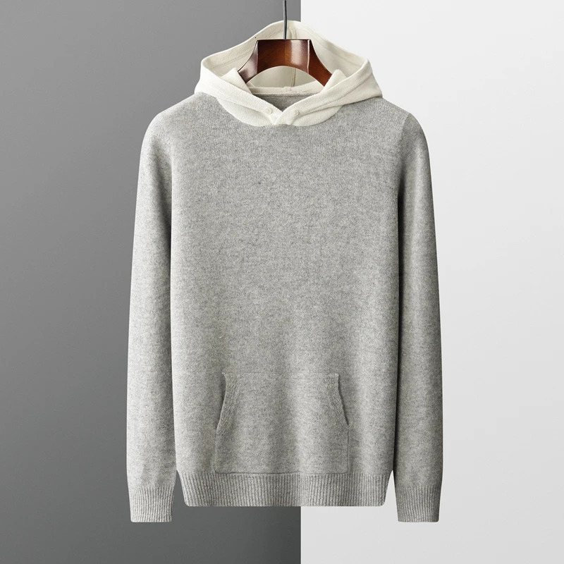 DjzDsm Mens 100 Pure Cashmere Top Hoodie Thickened Comfortable Casual Sweater 2024 AutumnWinter Collection 241206