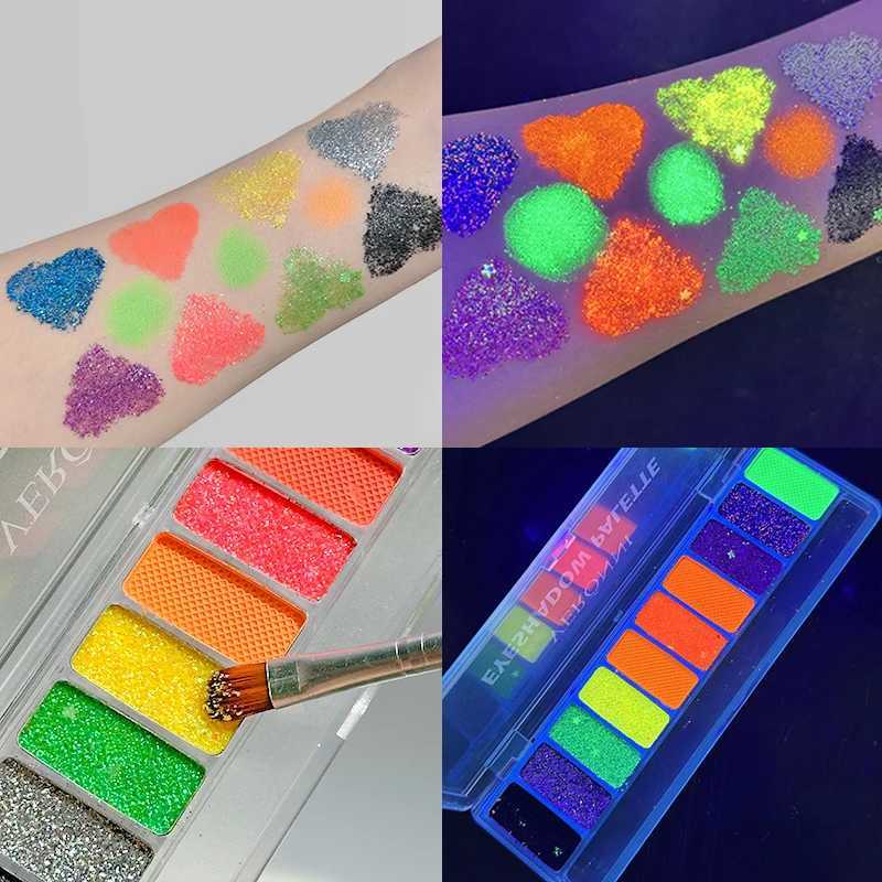 10 colors neon light bright eye shadow palette color eye shadow makeup pigment eye shadow tray matte shiny cosmeticsW241212