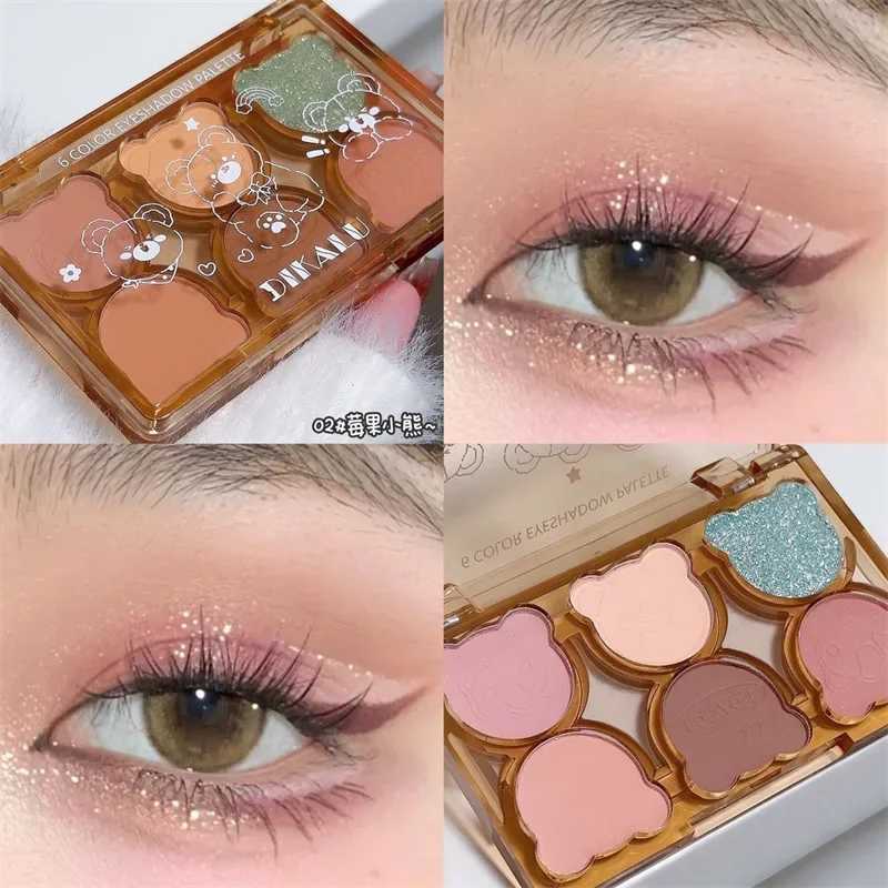 DIKALU Bear Swan Ballet Six eye shadow Palette Matte Fine Glitter Light Grey Red Black eye shadow Burgundy WholesaleW241212