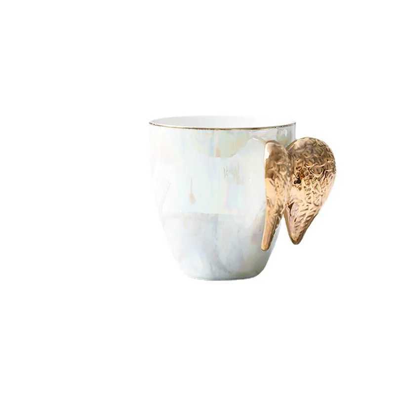 Ceramic g Goodens Golden Angel Wings Cup Lamp Luxury Tea Cup Coffee Milk g Couple Birthday Gift Cup Y241211