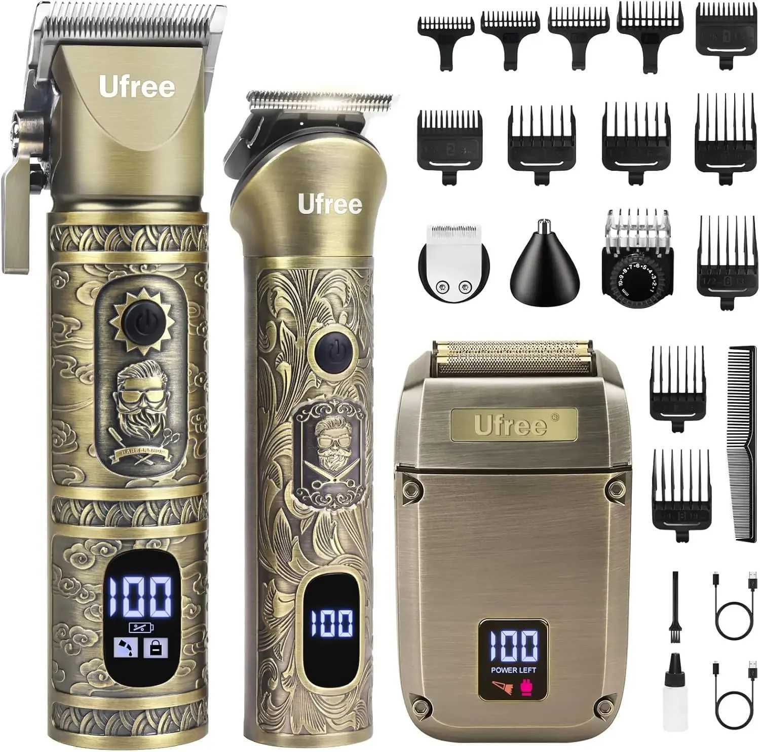 Hair Clippers Shaver Electric Razor Hair Trimmer for Men Cordless Barber Clippers and Trimmers Set W241212