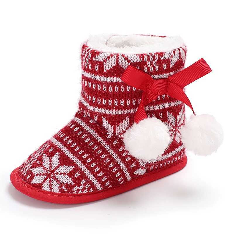 Boots Christmas Warm Soft Shoes Baby Toddler First Walkers Winter Boys Girls Xmas Cosplay Cute Cartoon Kids Animal H241212UCME