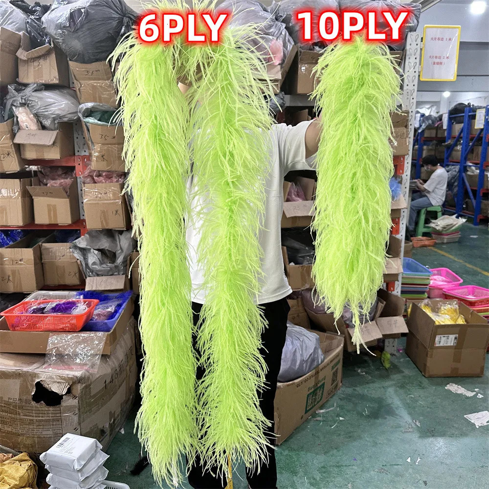 2-meter mint green ostrich feather Boa 2Ply/6Ply/8Ply/10Ply/20Ply custom feather scarf shawl wedding carnival costume decoration 241212