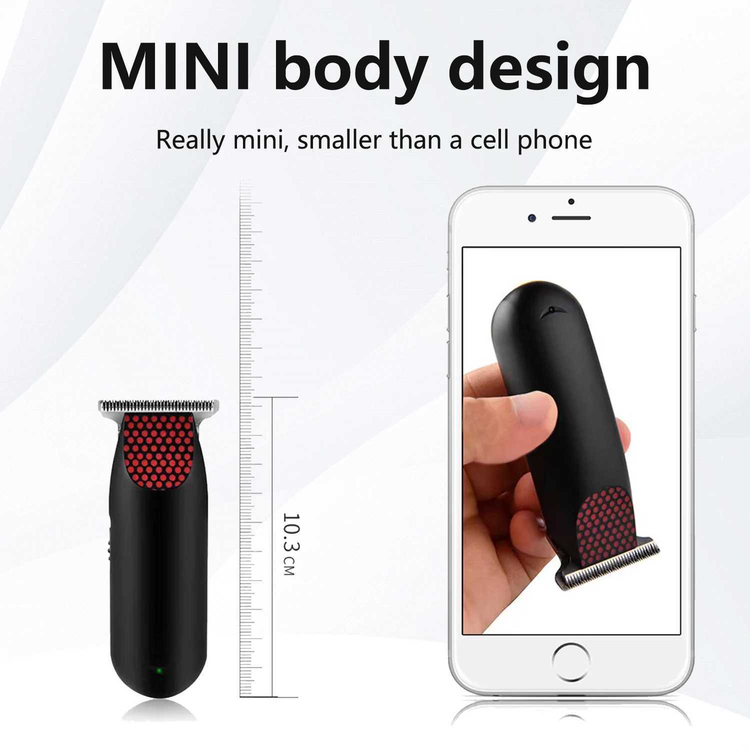 Professional Pocket Cordless Hair Clipper Hair Trimmer Mini Portable Electric Hair Clipper For Men Hair Trimmer Barber Haircut W241212
