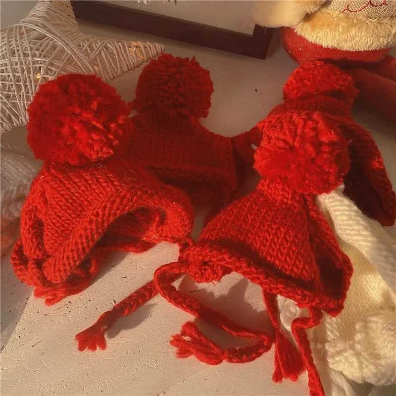 Dog Winter Wool Hat Cute Pet Hat Cute Pet Hair Ball Christmas Headwear Dog Clothing Cat Hat Dog Helmet M241212