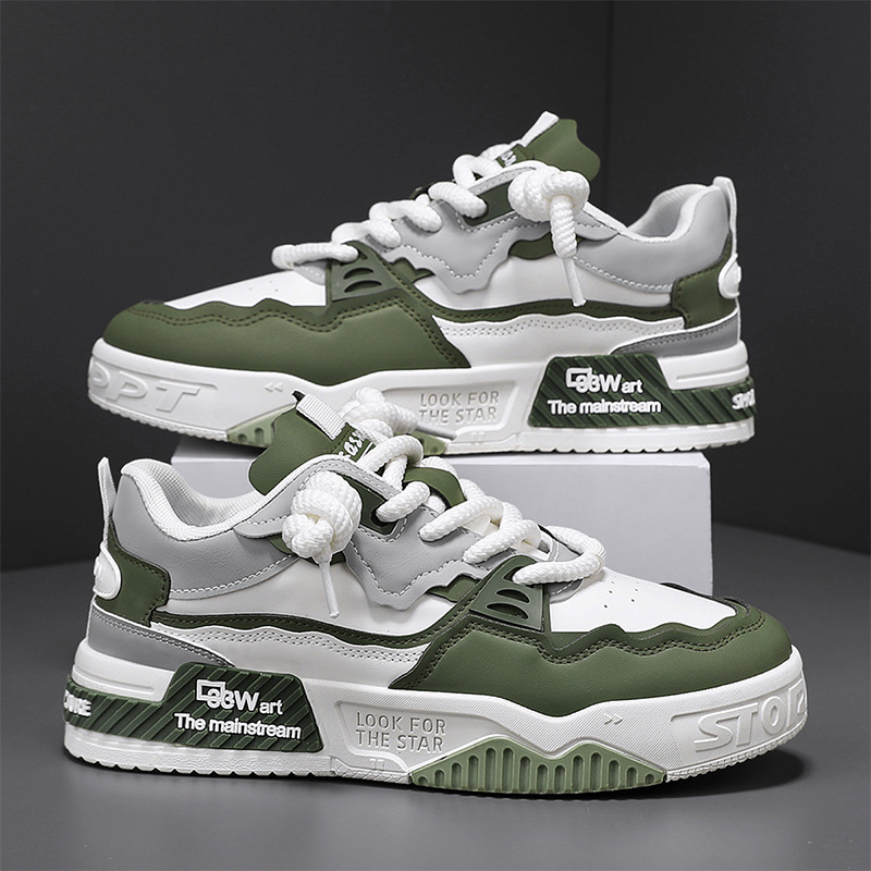 Casual Shoes Men Sport Shoes Brown Black Trendy Flat Heel Non-Slip Tennis Durable Platform Sneaker