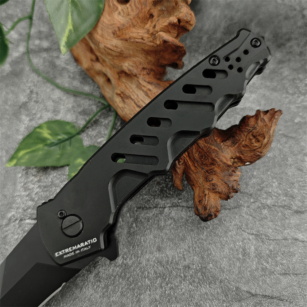 HOT SALE Extrema Ratio CAIMANO NERO Assisted Folding Knife D2 Steel Aluminum Handle EDC Outdoor Tacticals Self Defense Hunting Camping Knive 3300 1553
