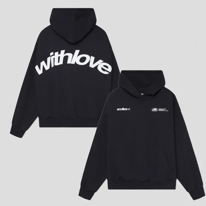 Retro hip-hop street skateboarding loose hooded sweatshirt with letter printing for mens and womens casual simple zipper top 241210