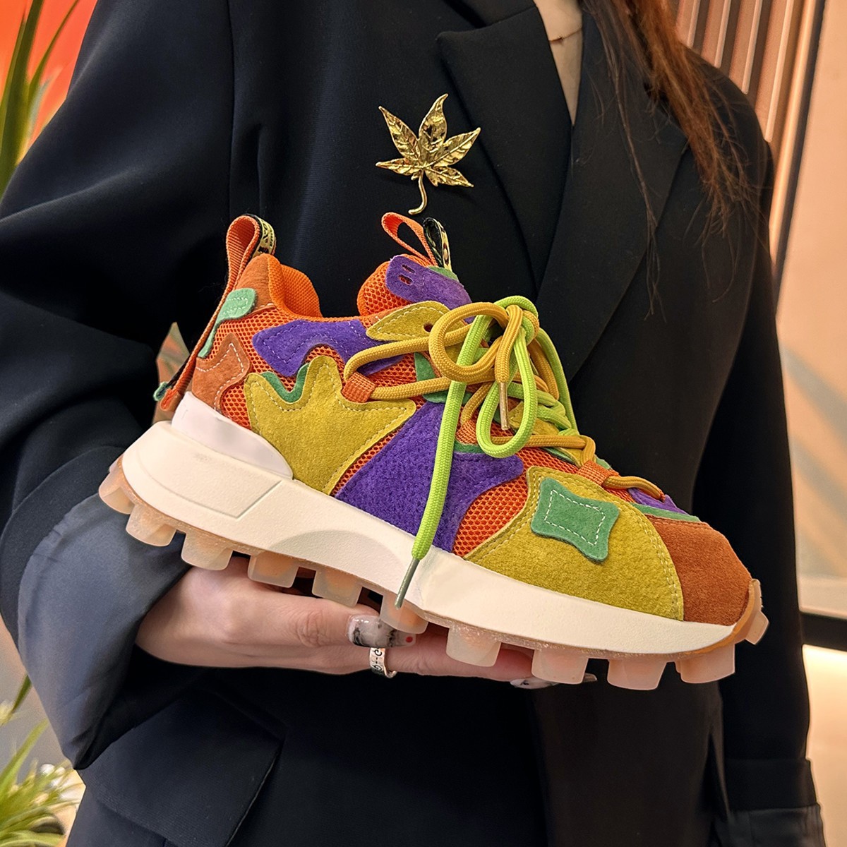 Hong Kong style fashion daddy 2025 spring NEW hot new hot ins student casual heightening sports shoes female Size 35-40