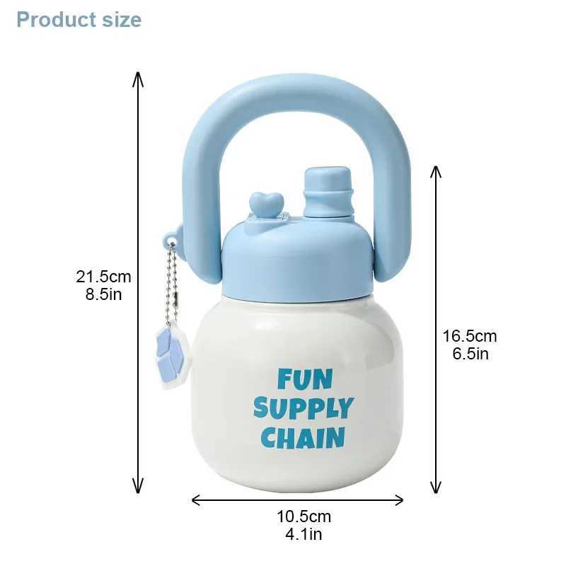 316 SUS hot cup stainless steel double drink coffee portable pot cup with straw 680ML Y241211