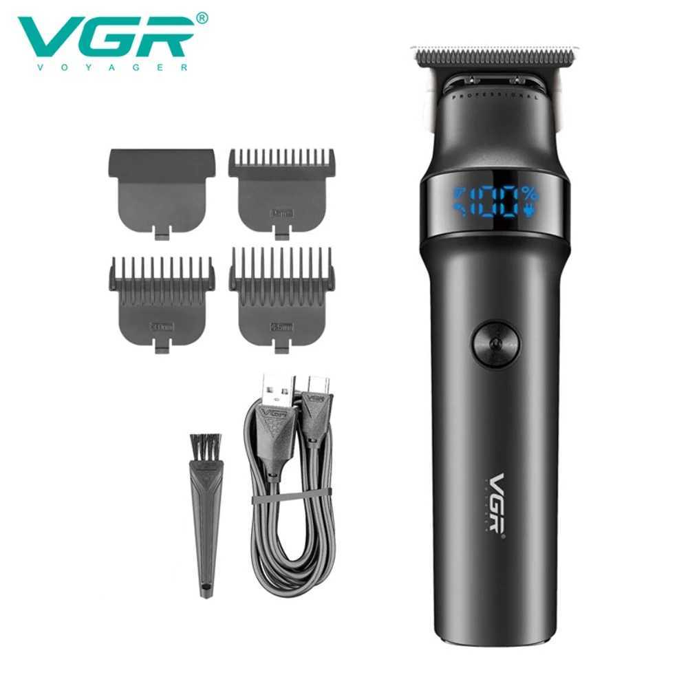 VGR Barber Rechargeable Trimmer Professional Barber Digital Display Barber V-987 Mens Electric Barber W241212