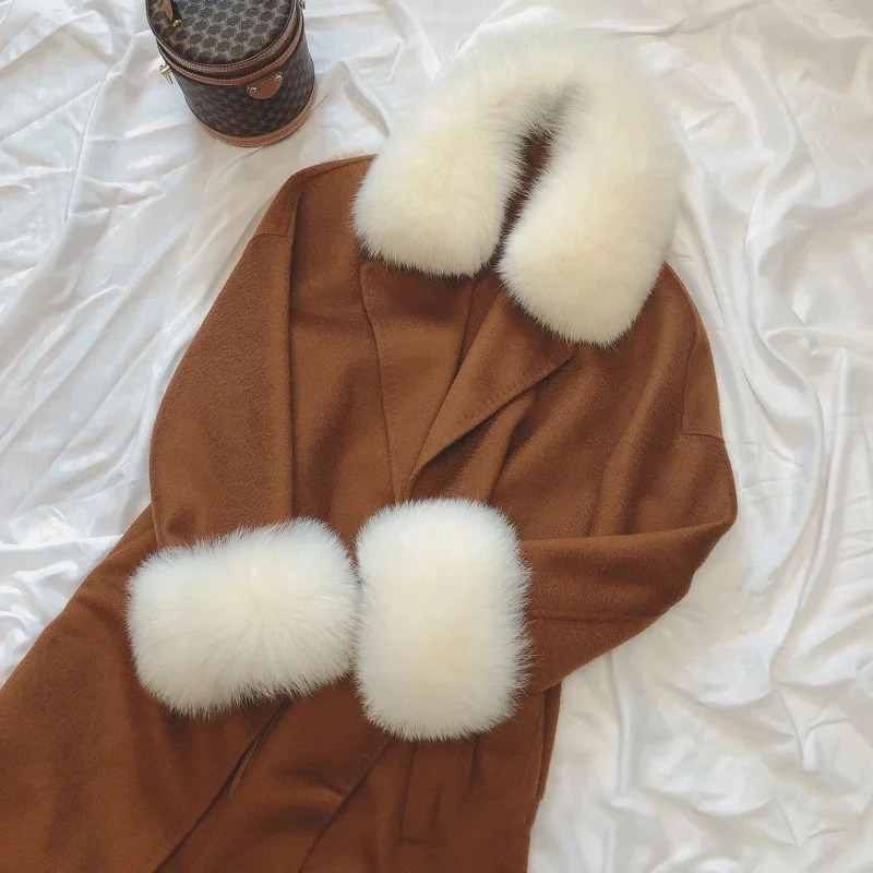 Real Fox Fur Cuffs Women Warm Sleeve Wrist Arms Warmer Whole Leather Cuffs For Women Coat Natural Fox Fur Cuffs Thick Arm Sleeve 241212