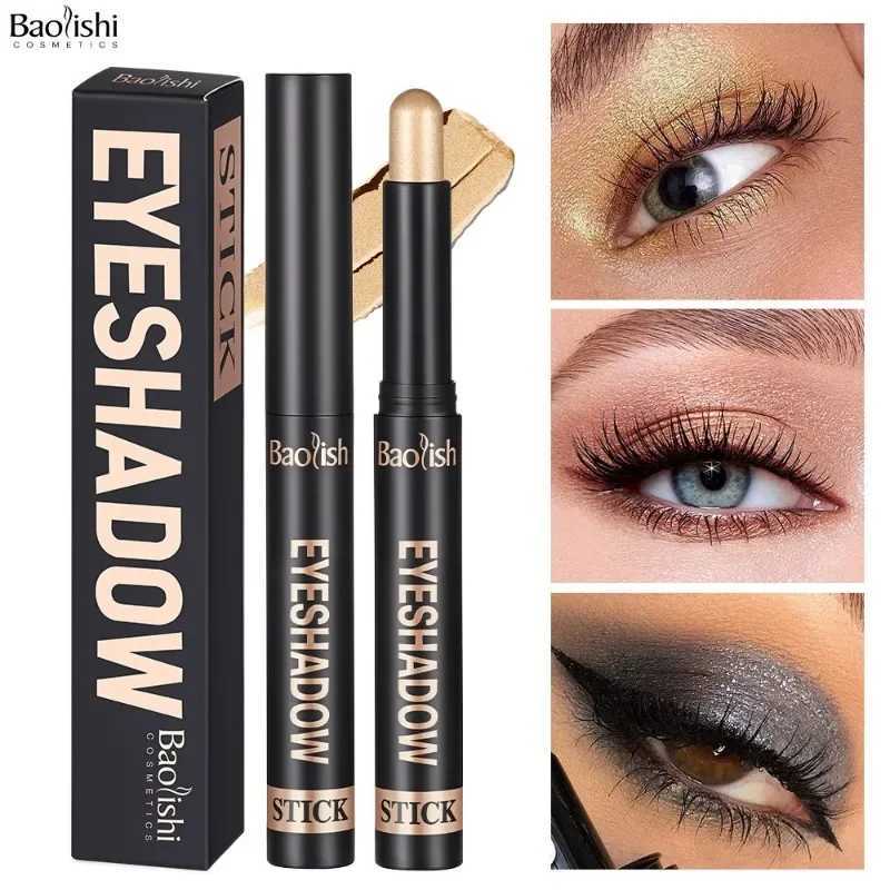Smoky Dark Brown eye shadow Pencil Stick Waterproof Lescent Colorful Metallic Glitter eye shadow Highlighter Makeup ToolW241212