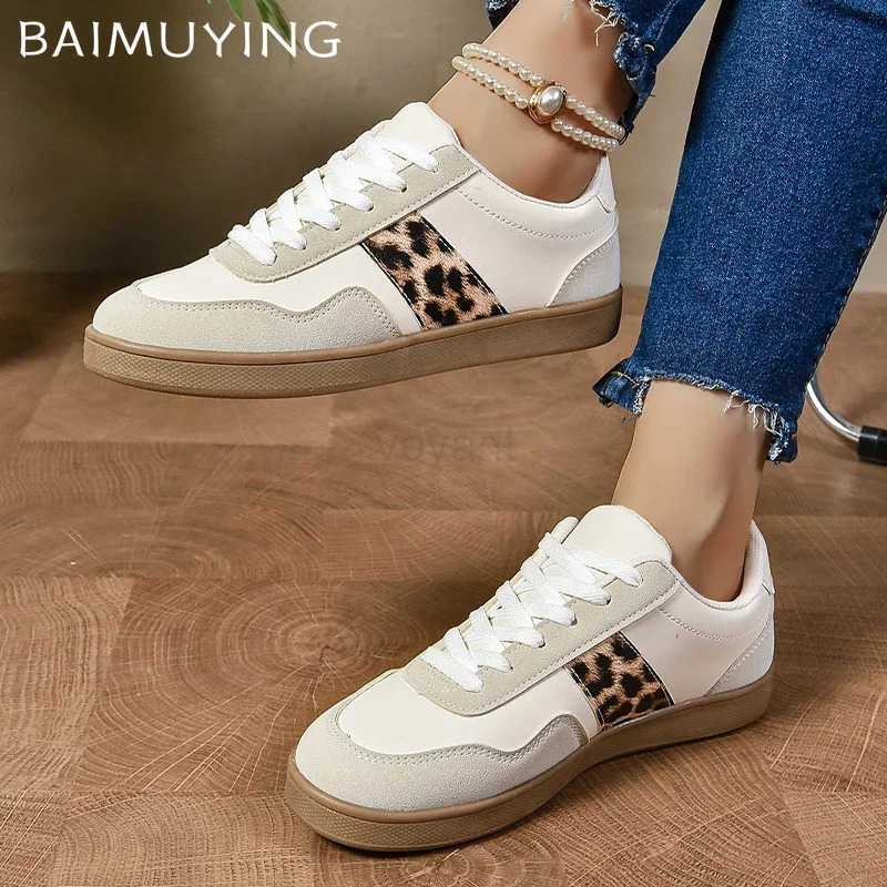 Wen Flats Sneakers Leopard Designer Autumn Casual Shoes Lace Up Running Sport Shoes 2024 Trend New Walking Zapatillas Ladies Z241212