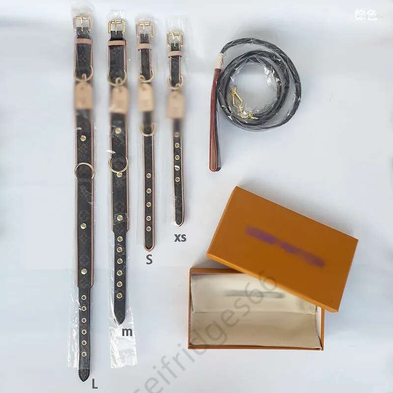 Fashion Pet Collar Dog Collar Cowhide Material Classic Teacup Teddy Maltese Cat Leash Harness And Leash