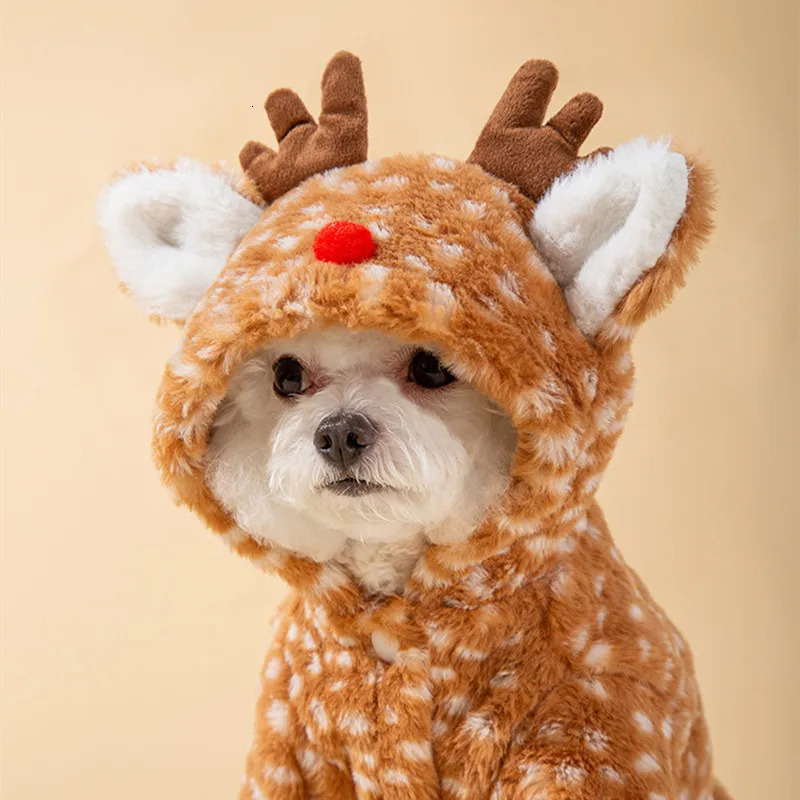 Kawaii reindeer role-playing jacket clothing Christmas clothing warm coat dog clothing cat winter thick holiday party pet items 241212