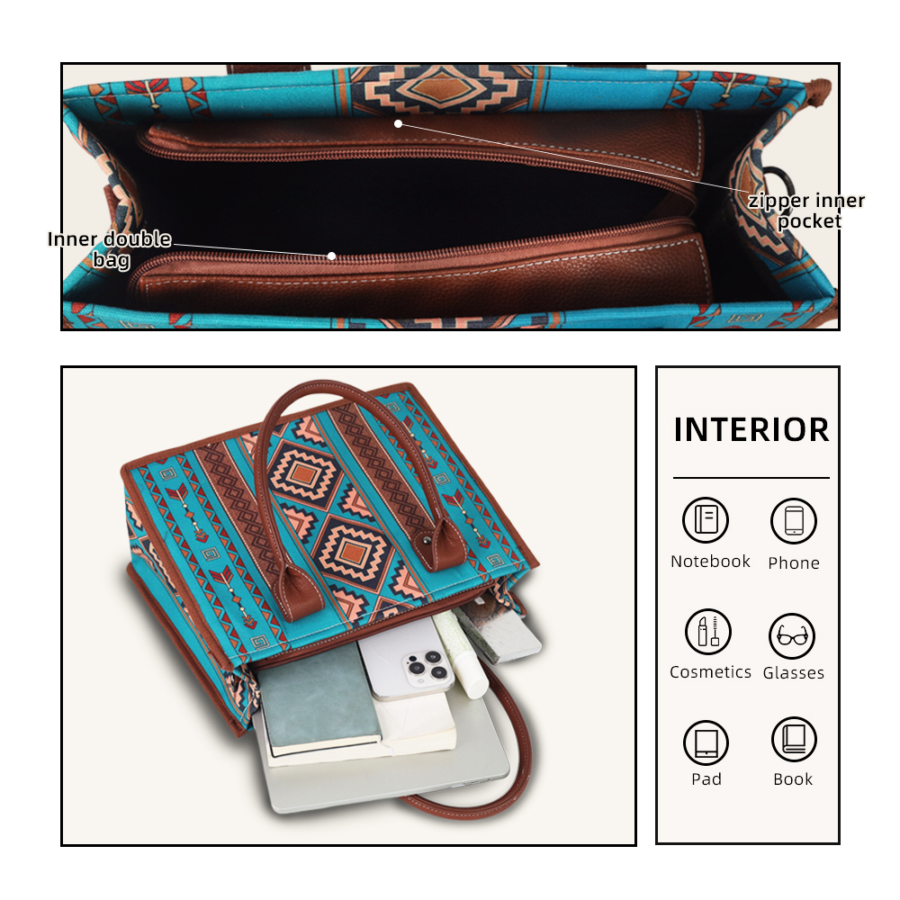 Boho Chic Canvas Tote Bags for Women Spacious & Stylish 4 Piece Gift Set