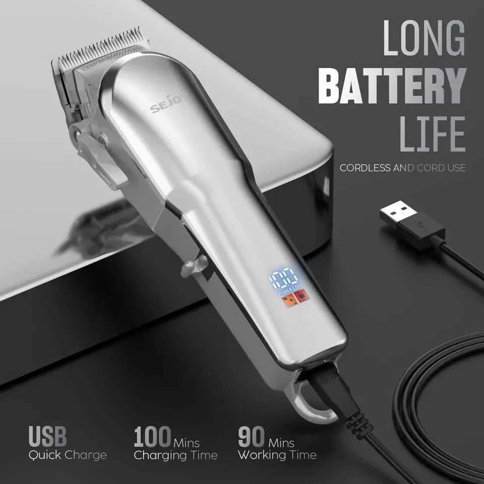 Sejoy Hair Clippers Beard Trimmer for Men Cordless Barber Clippers for Hair Cutting Machine Rechargeable Beard Trimmer W241212