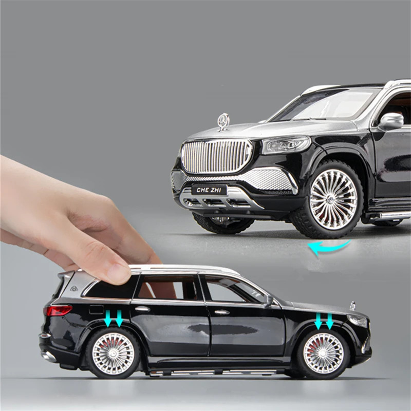 1 24 Maybach GLS GLS600 Alloy Luxy Car Model Simulation Diecasts Metal Toy Vehicles Car Model Sound and Light Childrens Toy Gift 241212