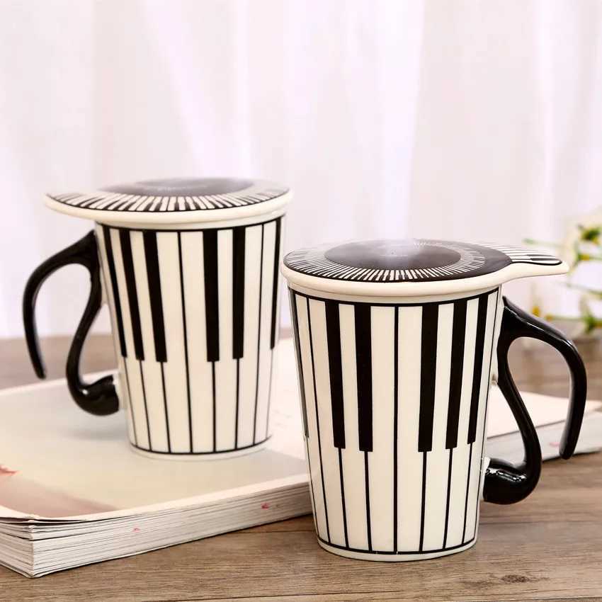 Creative ceramic SiC cup annotation water cup couple keyboard pair cup with lid coffee cup Y241211