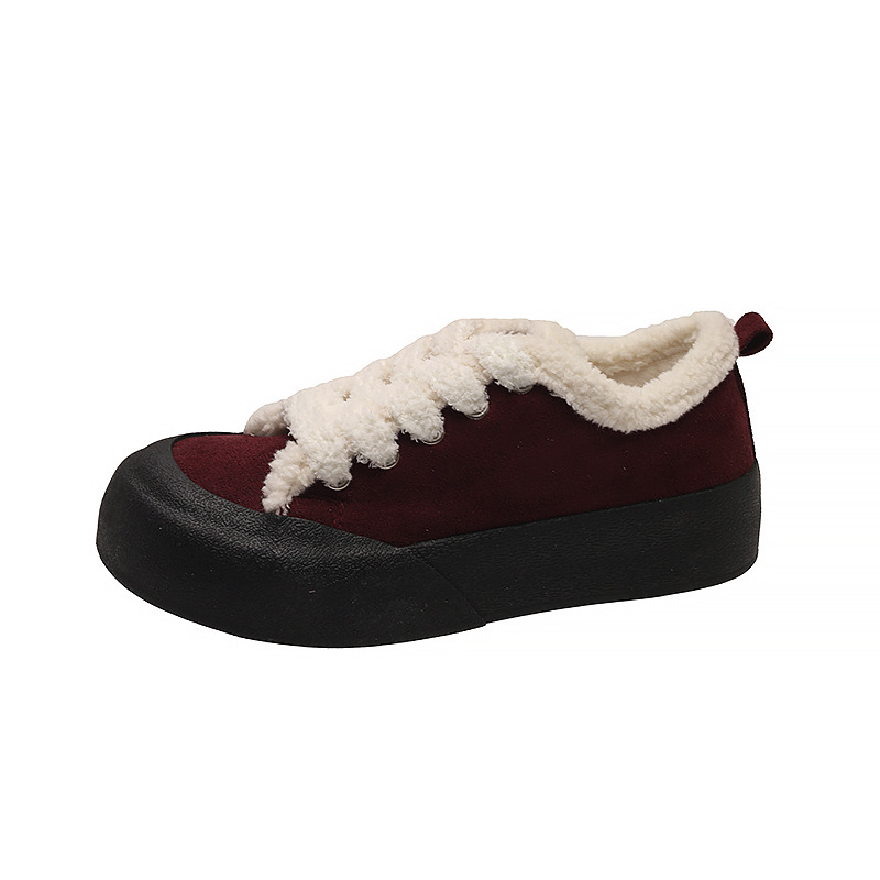 Women Casual Shoes:Thick Sole Warm Cotton Shoes Simple Style Korean Version Lop-top Versatile,Pink/Brown/Purple,Free shipping
