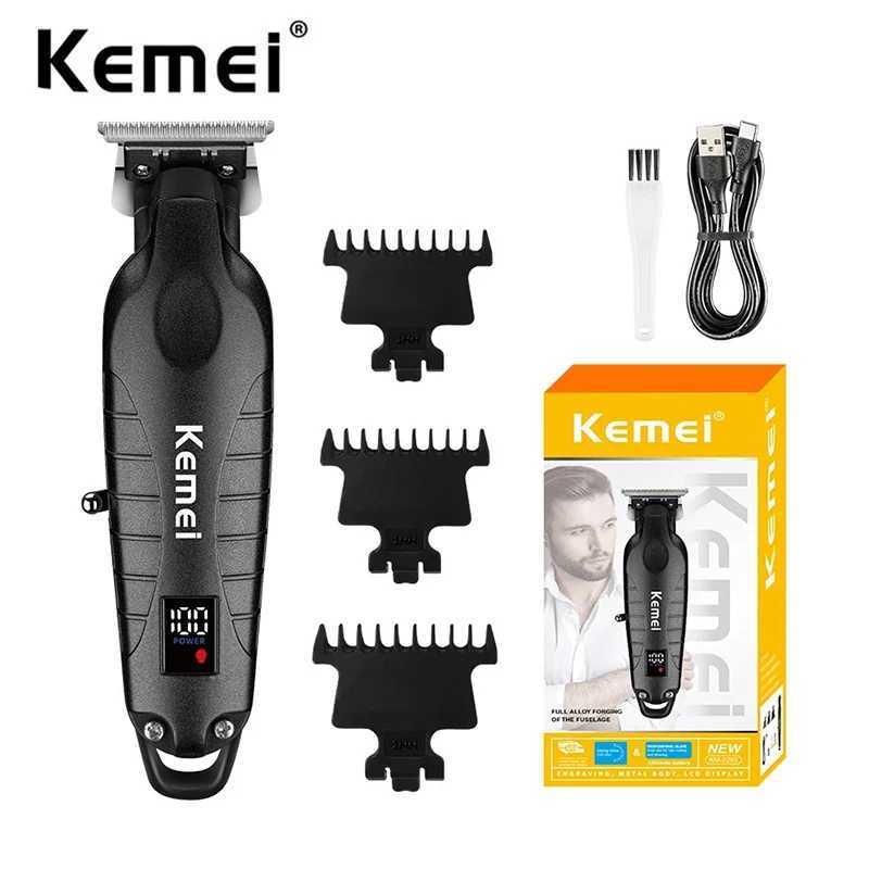 Kemei 2290 2293 Professional Cordless Hair Clipper Men Barber Fade Clipper and Zero Gapped Trimmer Set Electric Hair Cutting Kit W241212