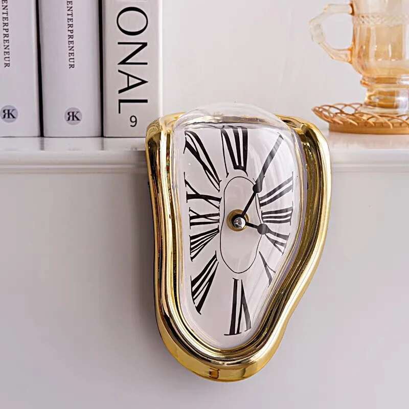 2024 New Novel Surreal Melting Ditorted Clock Surrealit Saador Dali Style Wall Watch Decoration Gift Home Garden